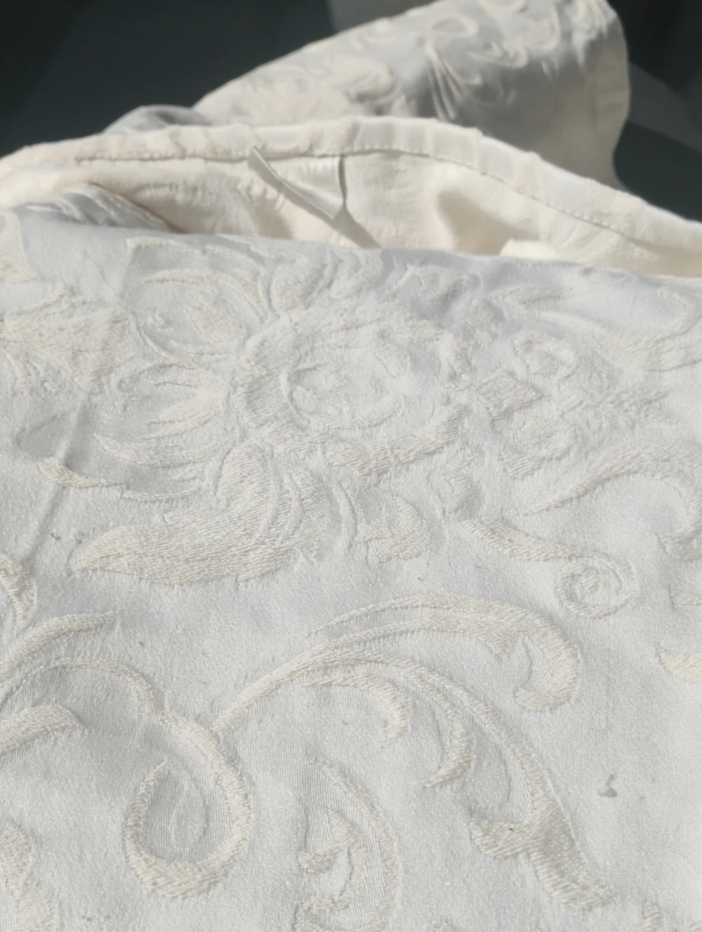 VINTAGE DAMASK PILLOWCASE PORTUGUESE IVORY LOCAMA LUXURY ❗Spot VNPLVC